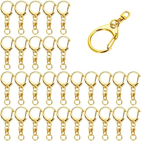 50 pcs Key Chain Hooks，Key Rings，Key Rings for Crafts，Keychain Clip，Lobster Clasp Key, Keychain Clip, Swivel Clasps Lanyard Snap Hook, DIY Crafts Key Chain, Lobster Claw Clasp (Gun) in Saudi Arabia