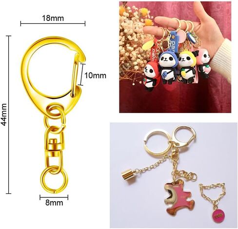 50 pcs Key Chain Hooks，Key Rings，Key Rings for Crafts，Keychain Clip，Lobster Clasp Key, Keychain Clip, Swivel Clasps Lanyard Snap Hook, DIY Crafts Key Chain, Lobster Claw Clasp (Gun) in Saudi Arabia