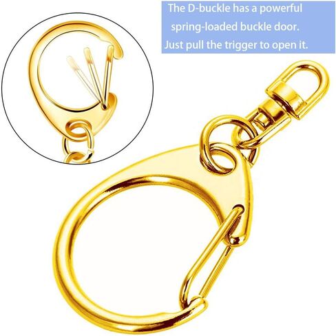 50 pcs Key Chain Hooks，Key Rings，Key Rings for Crafts，Keychain Clip，Lobster Clasp Key, Keychain Clip, Swivel Clasps Lanyard Snap Hook, DIY Crafts Key Chain, Lobster Claw Clasp (Gun) in Saudi Arabia