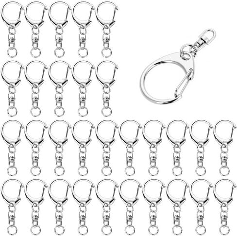 50 pcs Key Chain Hooks，Key Rings，Key Rings for Crafts，Keychain Clip，Lobster Clasp Key, Keychain Clip, Swivel Clasps Lanyard Snap Hook, DIY Crafts Key Chain, Lobster Claw Clasp (Gun) in Saudi Arabia