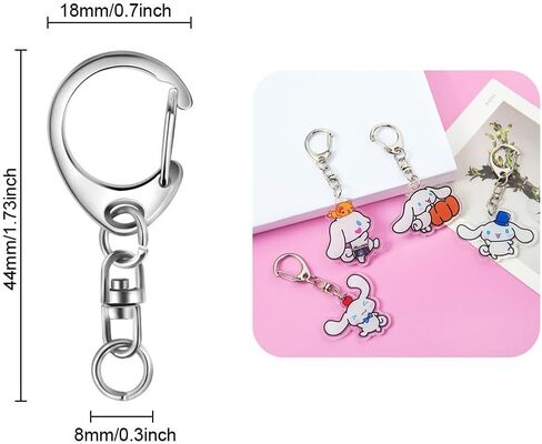 50 pcs Key Chain Hooks，Key Rings，Key Rings for Crafts，Keychain Clip，Lobster Clasp Key, Keychain Clip, Swivel Clasps Lanyard Snap Hook, DIY Crafts Key Chain, Lobster Claw Clasp (Gun) in Saudi Arabia