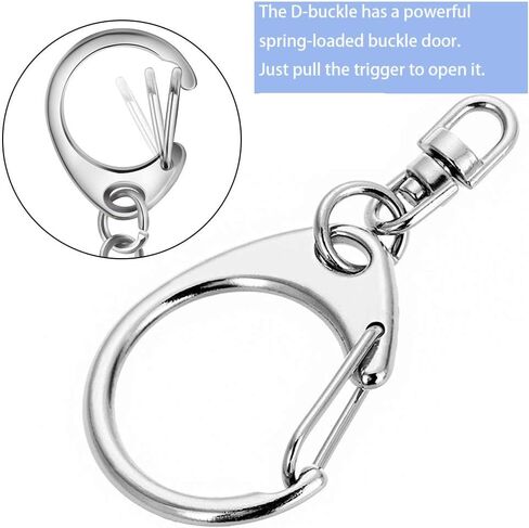 50 pcs Key Chain Hooks，Key Rings，Key Rings for Crafts，Keychain Clip，Lobster Clasp Key, Keychain Clip, Swivel Clasps Lanyard Snap Hook, DIY Crafts Key Chain, Lobster Claw Clasp (Gun) in Saudi Arabia