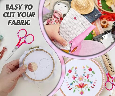 Embroidery Scissors Sewing Sharp Shears fabric crafting scissor for Threading Art Home crafts, Office Work, Vintage stork style safety Needlework Cross-Stitch Tailor Scissors in Kuwait