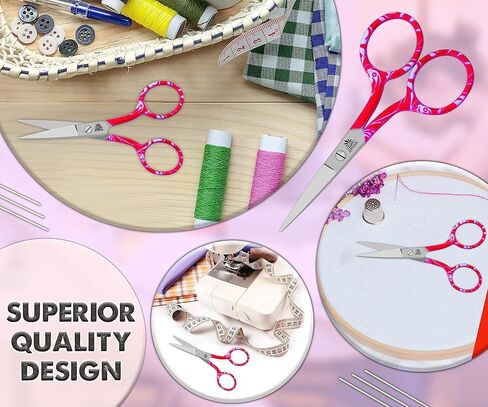 Embroidery Scissors Sewing Sharp Shears fabric crafting scissor for Threading Art Home crafts, Office Work, Vintage stork style safety Needlework Cross-Stitch Tailor Scissors in Kuwait