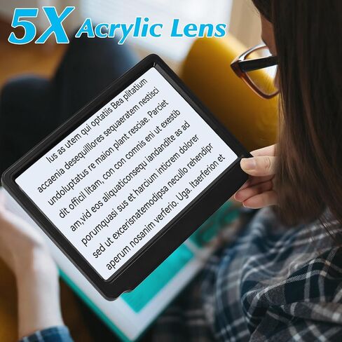 عدسة مكبرة كبيرة NZQXJXZ 5X للقراءة، مكبر منطقة عرض كامل لصفحة الكتاب مقاس 9 × 7 بوصة، مكبر قراءة خفيف الوزن محمول باليد لكبار السن والأشخاص ذوي البصر المنخفض in Saudi Arabia