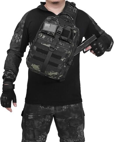 Tactical Crossbody Backpack Large Sling Pack With Holster Shoulder Bag For Men Outdoors Hiking Camping Gym in Kuwait