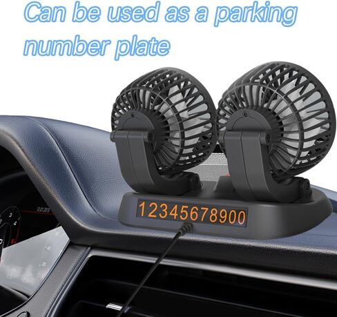 مروحة هواء تبريد السيارة، مروحة تبريد تلقائية محمولة، مروحة سيارة مزدوجة الرأس، مروحة رأس مزدوجة قابلة للدوران 360 درجة، مروحة USB محمولة للسيارة مع سرعتين، مروحة سيارة للوحة القيادة SUV RV Truck Boat in Kuwait