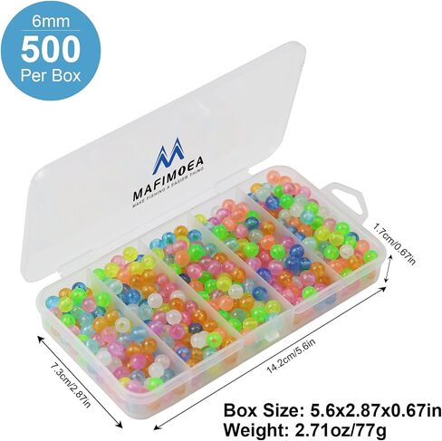 200/500 قطعة من الخرز المتوهج في الظلام، مجموعة بيض الطعم المضيء، خرز بلاستيكي مستدير لصيد الأسماك، 6/8 مم، سدادة كرة سمك السلمون المرقط العائمة، خرز بلاستيكي للمياه المالحة والمياه العذبة، أدوات صيد السمك in Saudi Arabia