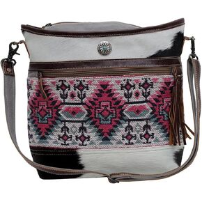 Myra Bag Western Leather Shoulder Bag for Women - Upcycled Canvas Crossbody Bag Mia