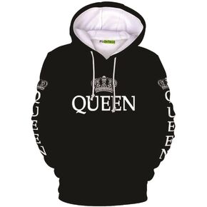 picontshirt 100% Cotton Heavyweight King Hoodies for Men King and Queen Matching Hoodies for Couples