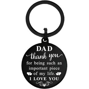 Birthday Christmas Gifts for Dad - Father's Day Keychain Father Gifts from Son, Thank You for Being Such An Important Piece of My Life