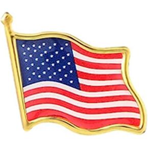 American Flag Lapel Pin Badge United States USA Waving Flag Enamel Brooch Crystal Surfacing Patriotic Souvenir for Men Women