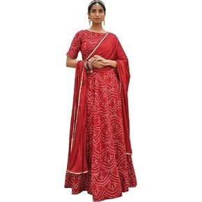 Janasya Indian Women's Maroon Rayon زخارف عرقية طباعة فويل Lehenga Choli مع Dupatta in Saudi Arabia