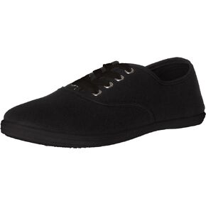 Easy USA Womens Lace Up Canvas Plimsol Sneakers Shoes