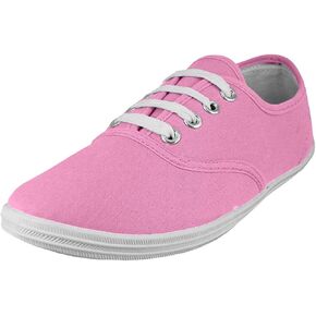 Easy USA Womens Lace Up Canvas Plimsol Sneakers Shoes in Kuwait