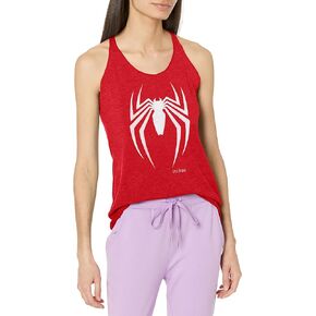 Marvel Classic Spider-Man Gamerverse Women's Racerback Tank Top, Red Heather, Small