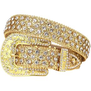 TINIDI الفاخرة حزام الرجال النساء حجر الراين حزام أحزمة جلدية الغربية الماس البريق حزام رعاة البقر بلينغ رصع الحزام in Kuwait