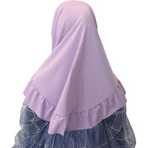 Modest Beauty Hijab Scarf Girls Kids Ruffle Lotus Leaf Hijabs Solid Color Head Scarfs for Baby