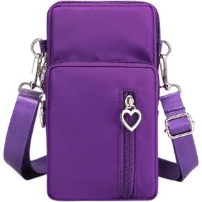 JUMISEE 3-Layers Crossbody Bag Cellphone Pouch Armband Wallet Nylon Smartphone Purse