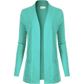 Design by Olivia Women's Open Front Long Sleeve Classic Knit Cardigan