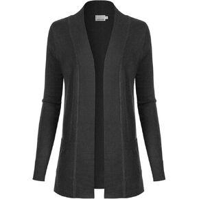 Design by Olivia Women's Open Front Long Sleeve Classic Knit Cardigan