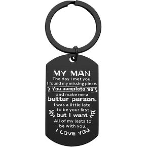 كيو يو اي واي يو اي ان سلسلة مفاتيح ماي مان اي لوف يو للزوج والصديق والعريس والخطيب والخطوبة والزفاف هدية مجوهرات للازواج والعشاق, فضي, Medium in Kuwait