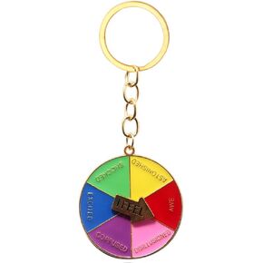 Funny Color Wheel Spins Keychain - Cute Mood Charm - Aesthetic Gift for Kids Teens Women Men