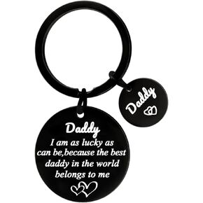 Dad Keychain Dad Gifts Keychain from Daughter Son Birthday Present for Men Dad Key Ring Valentine's Day Fathers Day Thanksgiving Day for Daddy Papa