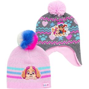 Nickelodeon Girls' Paw Patrol Winter Hat - 2 Pack Paw Patrol Pom Pom Beanie (Toddler)