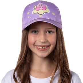 Nintendo Kirby All Over Star Print Youth Snapback Hat Girls Kids Adjustable Hat Purple