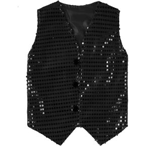 Boys Girls Sequin Waistcoat Sleeveless Hip-hop Jazz Dance Stage Performance Costume Vest Tops