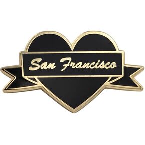 I Heart San Francisco Enamel Pin by Real Sic - San Fran Lapel Pin - I Love San Francisco Souvenir Pin for Jackets, Backpacks, Bags, Hats & Tops