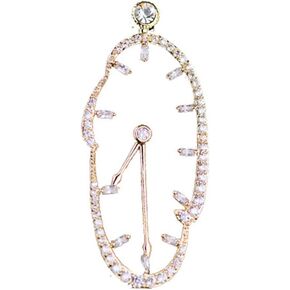 Rhinestone Clock Brooch Pin for Women Men Fashion Crystal Delicate Time Statement Brooch Lapel Pins Elegant Dress Accessories Jewelry for Hat Bag Suit Tie Gift Box Wedding Birthday Anniversary