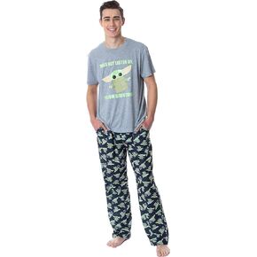 Star Wars Men's The Mandalorian The Child Grogu Cartoon Sleep Pajama Set