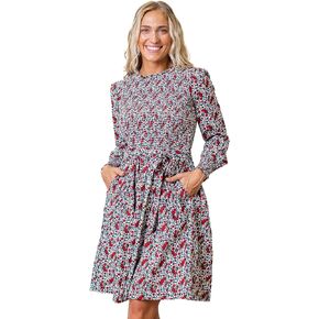 Hope & Henry Women's Long Sleeve Button Front Tiered Dress
