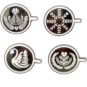 4 قطع من دبابيس طية الصدر المينا فنجان القهوة بروش لطيف الكرتون شارة القهوة الجينز دبوس طية صدر السترة بروش مجوهرات هدية للنساء الرجال خليط معدني من الستيل بدون احجار كريمة, سبيكة صلب, بدون أحجار in Kuwait