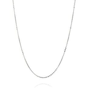 قلادة سلسلة فيجارو من الفضة الإسترلينية من أنيكا بيلا للنساء، الطول 43.18 سم - 50.8 سم، قلادات طويلة بطبقات بسيطة، مقاومة للماء، هدية بسيطة لها (سلسلة ربط) in Kuwait