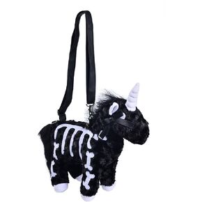 Nite closet Unicorn Purse for Women Gothic Bag Crossbody Shoulder Cute Fluffy Animal Halloween (Black)