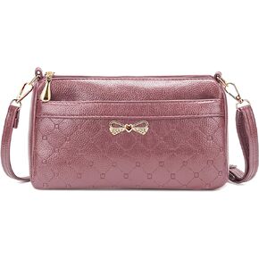 Women Small Handbags Square Leather Crossbody Bags Multi Pocket Shoulder Bag Ladies Elegant Change Purse