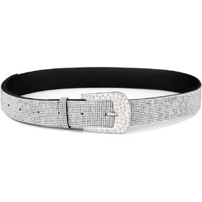 حزام جلد نسائي من حجر الراين لفساتين بناطيل الجينز وحزام مرصع بلينغ in Kuwait