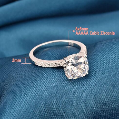 SHELOVES سوليتير القلب تشيكوسلوفاكيا خواتم الخطبة مجموعة فضة الزفاف الفرقة الحرس معززات 5-10 in Kuwait