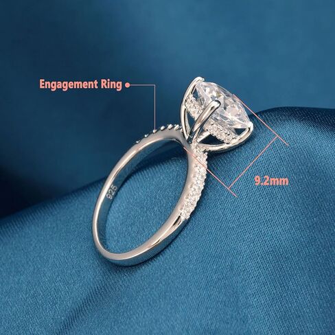 SHELOVES سوليتير القلب تشيكوسلوفاكيا خواتم الخطبة مجموعة فضة الزفاف الفرقة الحرس معززات 5-10 in Kuwait