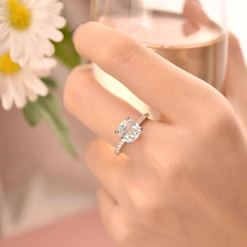 SHELOVES سوليتير القلب تشيكوسلوفاكيا خواتم الخطبة مجموعة فضة الزفاف الفرقة الحرس معززات 5-10 in Kuwait