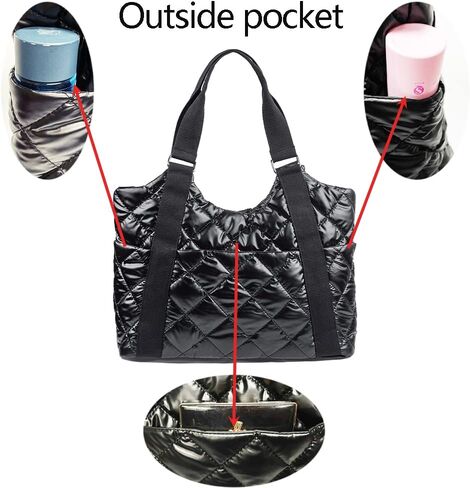 حقيبة حمل مبطنة من النايلون متوسطة الحجم مقاومة للماء وحقائب كتف كاجوال خفيفة الوزن منتفخة للنساء الممرضة in Kuwait