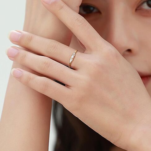 حلقات التراص مطلية بالذهب عيار 14 قيراط من Fansilver للنساء، خواتم بسيطة أنيقة وقابلة للتكديس على شكل إبهام على شكل قلب CZ، حلقات أوبال مقاس 7-9 in Kuwait