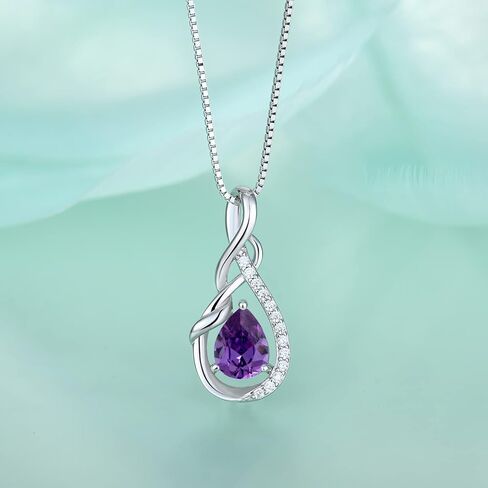 STARCHENIE Infinity Teardrop Pendant Necklace for Women 925 Sterling Silver Birthstone Jewelry in Saudi Arabia