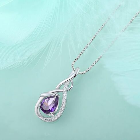 STARCHENIE Infinity Teardrop Pendant Necklace for Women 925 Sterling Silver Birthstone Jewelry in Saudi Arabia