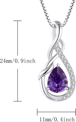STARCHENIE Infinity Teardrop Pendant Necklace for Women 925 Sterling Silver Birthstone Jewelry in Saudi Arabia