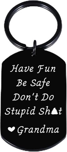 EuniGem Don’t Do Stupid Love Grandma Keychain for Grandson Granddaughter Funny Valentines Gifts for Grandson Granddaughter Teens Boys Girls Christmas Stocking Stuffers Birthday Gifts from Grandmother in Saudi Arabia