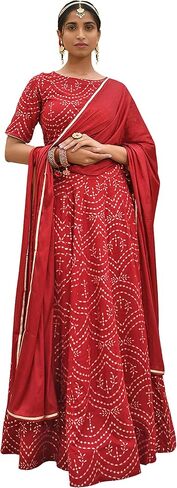 Janasya Indian Women's Maroon Rayon زخارف عرقية طباعة فويل Lehenga Choli مع Dupatta in Saudi Arabia
